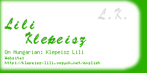 lili klepeisz business card